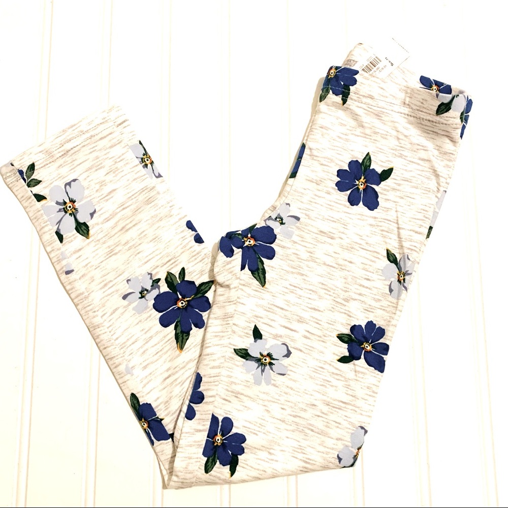 NWT Girls Old Navy Gray Floral print Leggings
